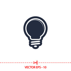 Light bulb  icon, vector illustration. Flat design style