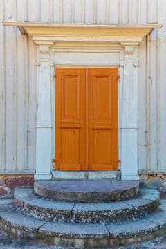 Ancient door of an old Swedish farmhouse