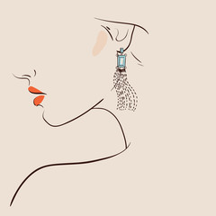 Beautiful woman wearing earrings