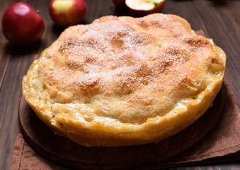 Apple pie and fresh fruits