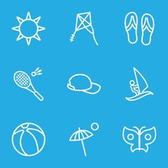Set of 9 Summer outline icons
