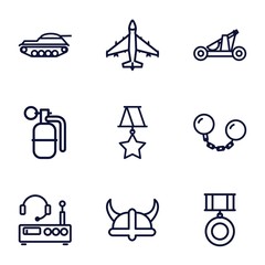 Set of 9 War outline icons