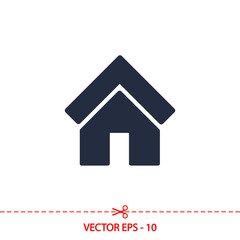 house icon, vector illustration. Flat design style