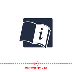 open book icon, vector illustration. Flat design style