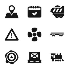 Set of 9 Logistic filled icons