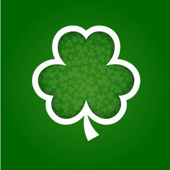 vector paper shamrock on green background