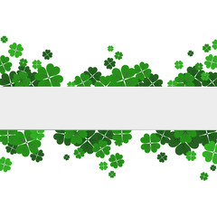 Saint Patrick's day vector frame with green shamrock