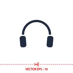 Fototapeta na wymiar headphones icon, vector illustration. Flat design style