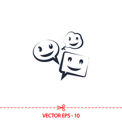 smile talking bubble  icon, vector illustration. Flat design style