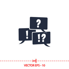 question and exclamation mark, vector illustration. Flat design style