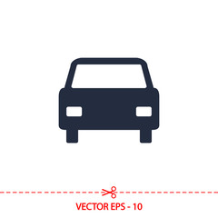 Car icon, vector illustration. Flat design style