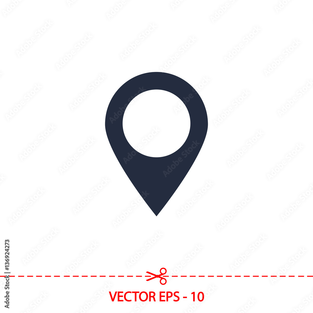 Poster map pointer flat icon, vector illustration. flat design style