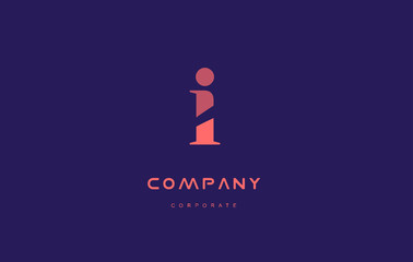i company small letter logo icon design