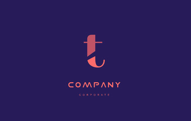t company small letter logo icon design