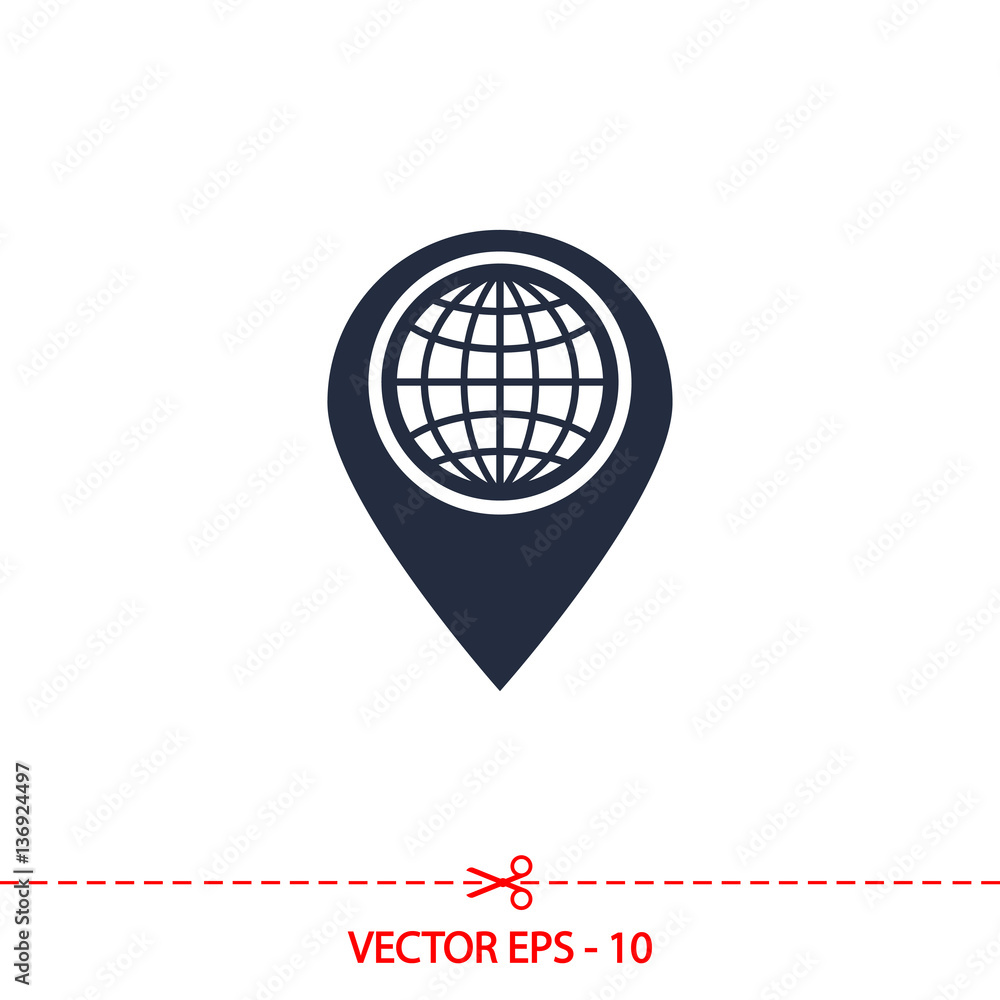 Poster map pointer flat icon, vector illustration. flat design style