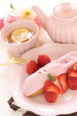 French confectionery, strawberry elair