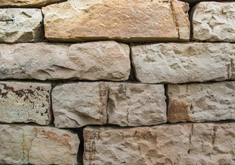 The old wall built of stones storovynniy fortress, medieval