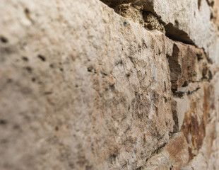 The old wall built of stones storovynniy fortress, medieval