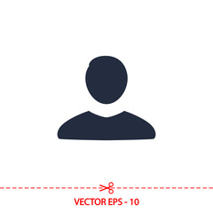 man icon, vector illustration. Flat design style 