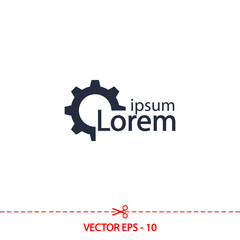 gears icon, vector illustration. Flat design style 