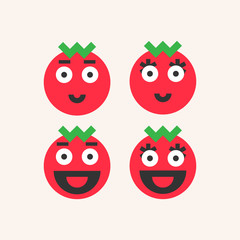Fototapeta premium Smiling tomato. Funny tomatoes