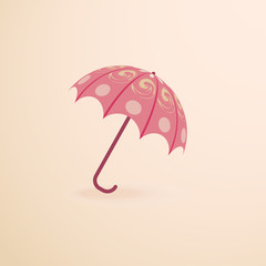 Pink umbrella. Vector illustration.