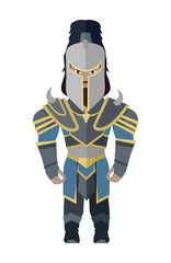 Fantasy Knight Character Vector Illustration.   