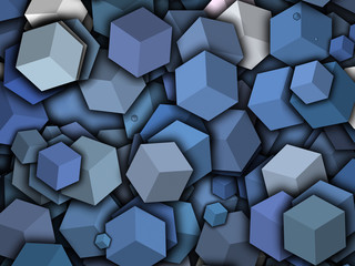 cubic geometry shapes, animated geometry, many cubes on one place, contoured shapes