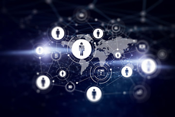 Social network background . Mixed media