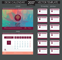 Calendar 2017. Printable calendar for business.