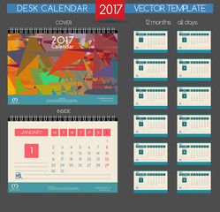 Calendar 2017. Printable calendar for business.