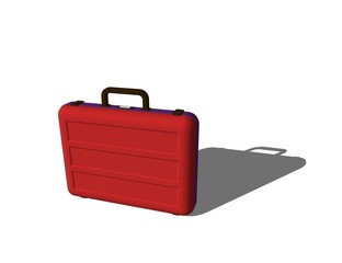 Suitcase. Isolated on white background. 3D rendering illustratio