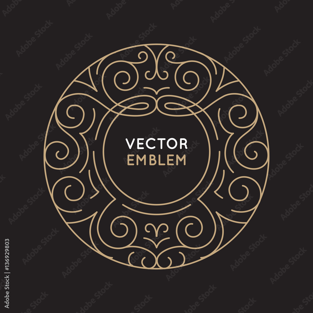 Aufkleber Vector trendy linear frame with copy space for text