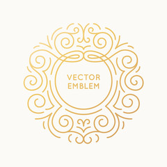 Vector trendy linear frame with copy space for text