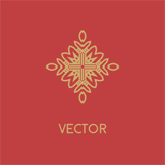 Luxury vector logo. Linear emblem