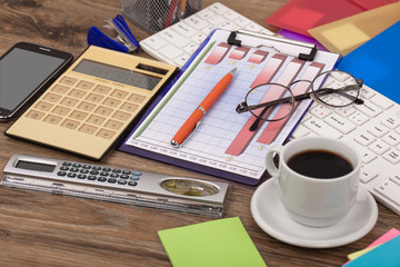 Business Objects in the office on the table