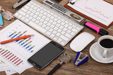 Business Objects in the office on the table