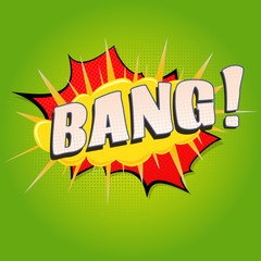 Bang Comic speech bubble cartoon, illustration, comic strip. 