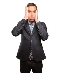 Stressed young man doing a gesture of depression