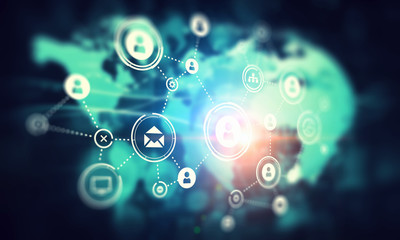 Social network background . Mixed media