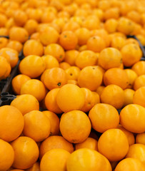 Fresh oranges ready to buy in supermarket