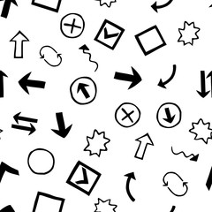 Fototapeta premium Doodles Set of Hand-Drawn Design Elements with Shapes, Arrows an