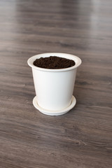 Pot with soil