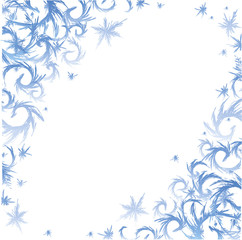 Frame winter frost  decor.Hand drawn Template