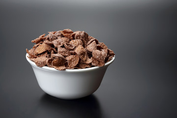 corn flakes in a bowl.