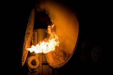 Hot steel pouring in steel plant