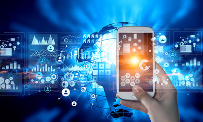 Online banking application . Mixed media