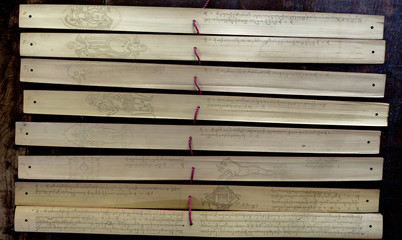 Indonesien, Bali;  " Lontar-Schriften "  Die geheimnisvollen Bücher von Bali. Das Erbe einer ganzen Nation. Die Weisheit von Jahrhunderten auf Palmblatt.