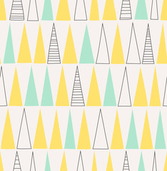 seamless hand drawn pattern with triangles