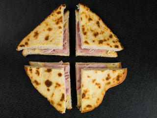 Cheese and Ham Toasted Bread Sandwich